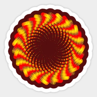 Red Yellow Phyllotactic Spirals Sticker